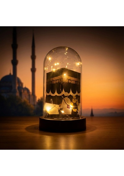 Özel Işıklı Kabe Fanus Çocuklu