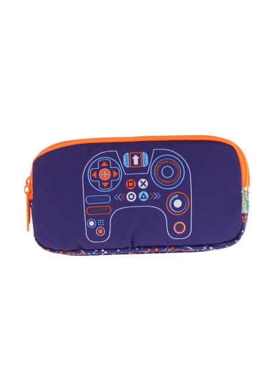 Kaukko Kids Turuncu Lacivert, Oyun, Erkek Çocuk Üç Bölmeli Kalemlik/kalem Çantası - L8281 Turuncu - Mavi