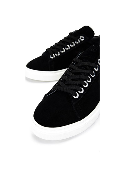 Tamer Tanca Erkek Hakiki Deri Siyah Süet Sneakers & Spor Ayakkabı 04 4502-42 Erk Ayk Y25 Sıyah Suet Siyah