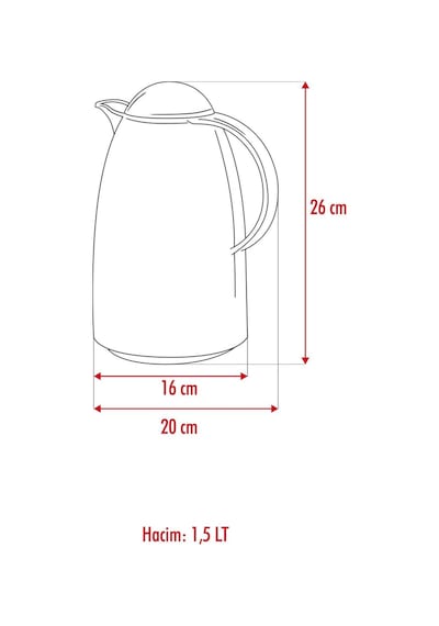 1.5 Lt Isı Yalıtımlı Çay Ve Soğuk Su Termosu Füme 12 Saat Sıcak Tutar& İçi Camdır Çok Renkli