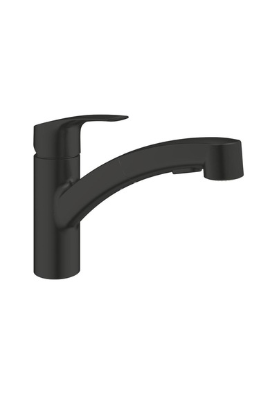 Grohe 303052431 Eurosmart Tek Kumandalı Spiralli Eviye Bataryası Siyah