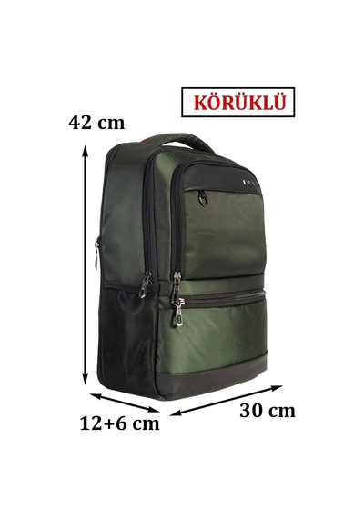 Dada 07 Körüklü 14-15,6 İnç Laptop Bölmeli Sırt Çantası Haki