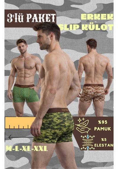 Mercan Erkek Pamuklu Boxer 3'lü Set - Premıum Ve Konfor Çok Renkli