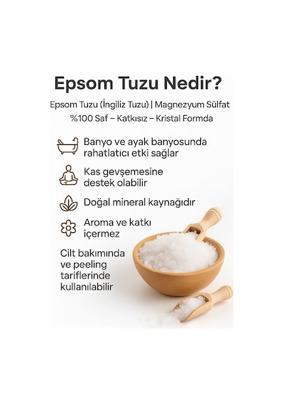 Epsom Tuzu 500 G İngiliz Tuzu Ayak Banyosu Ve Peeling %100 Doğal -katkısız