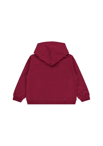 Civil Girls Kalp Baskılı 6-9 Yaş Sweatshirt - Bordo