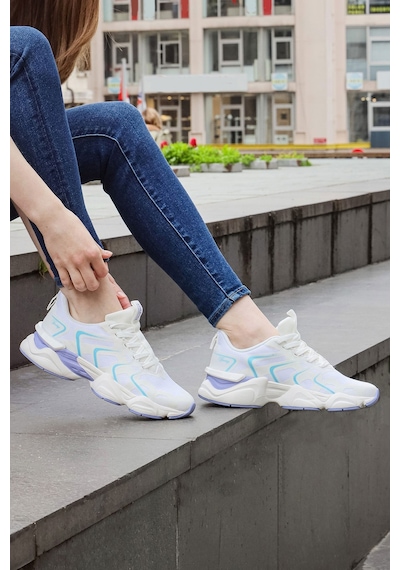 Jump 29907 Beyaz Kadın Sneaker Günlük Spor Ayakkabı Bej