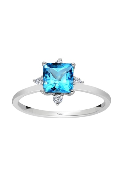 Sirius Pırlanta Ve Prenses Kesim Mavi Topaz Freyjayüzük 0823R0184