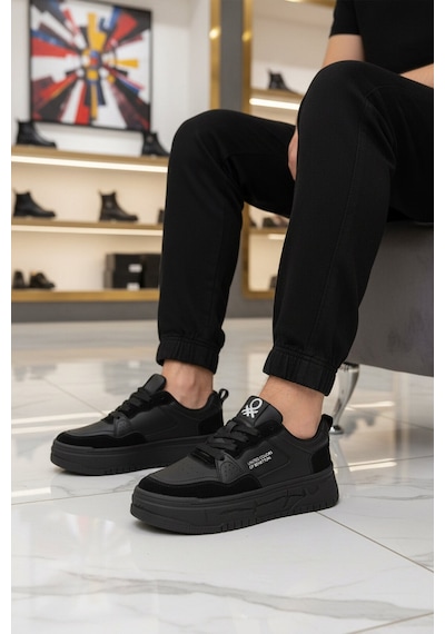 United Colors Of Benetton Siyah Bağcıklı Hafif Unisex Spor Ayakkabı Bnı-10281 G
