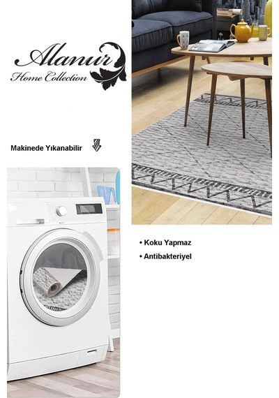 Dekoreko Kaymaz Taban Djt Salon Halısı Trend Iskandinav F5081 gri
