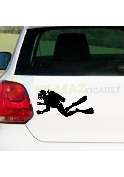 Dalgıç Oto Sticker Çıkartma Etiket Su Altı Deniz Dalış Arma