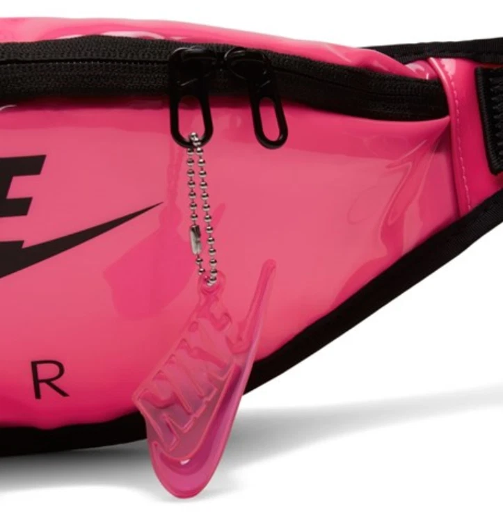 Nike Air Heritage Fanny Pack Zip Hip Waist Bag Bum Belt Thermo Plastic Key Ring Pembe