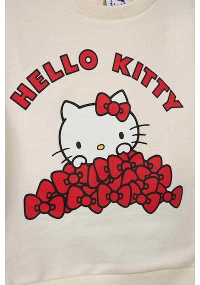 Defacto Kız Bebek Hello Kitty 2li Takım Sweatshirt Eşofman Altı G0100a525wner238 Ekru-er238
