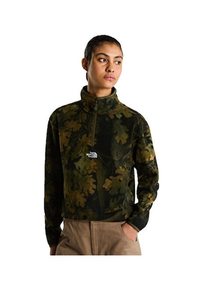 The North Face W Novelty Logo Glacıer 1/4 Zıp - Prınt Erkek Outdoor Çeyrek Fermuarlı Polar Üst Nf0a8jk9t2z1 Yeşil