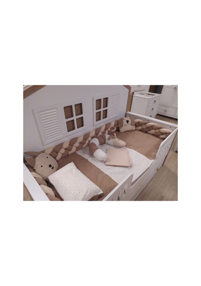 Montessorri Uyku Seti, 100x200, %100 Koton, 10 Parça, Nevresim 155 215 Pembe Pembe