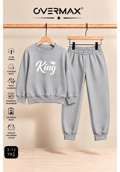 Overmax King Baskılı Çocuk Eşofman Takımı Kapüşonsuz Sweatshirt & Eşofman Altı Gri Üst-gri Alt - 921711866 Gri Üst-gri Alt Overmax King Baskılı Çocuk Eşofman Takımı Kapüşonsuz Sweatshirt & Eşofman Altı Gri Üst-gri Alt - 921711866 Gri Üst-gri Alt