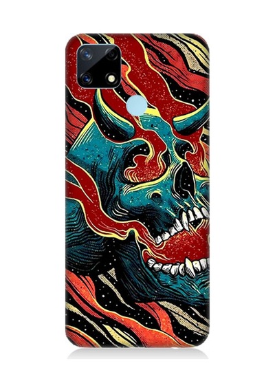 Realme 7i Uyumlu Silikon Kılıf Devil Skull Şeytan Kafatası