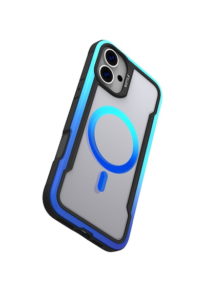Apple Uyumlu iPhone 16 Pro Kılıf Magsafe Airbagli Raptic Shield 2.0 Serisi Şeffaf Arka Yüzey Kapak Turkuaz