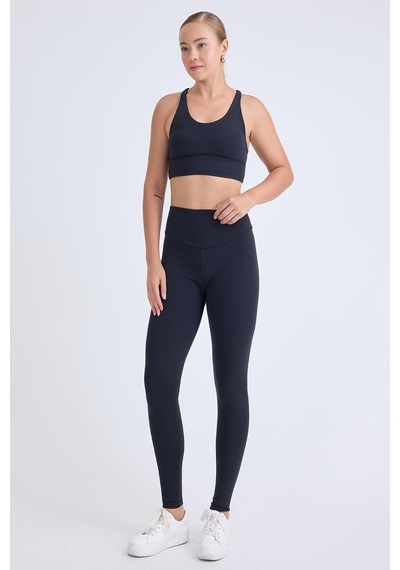 Vitrin Beli Lastikli Spor Tayt SiYAH