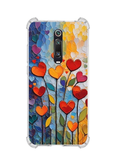 Printify Xiaomi Mi9t Pro İle Uyumlu Düşlerin Dansı Serisi Kökten Sevgi Tasarımlı Uv Baskılı Köşe Korumalı Antişok Kılıf Şeffaf