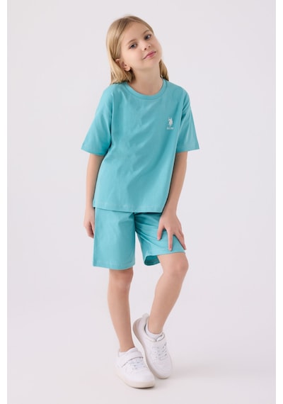 U.S. Polo Assn. U.s. Polo Assn Kız Çocuk Mavi Bermuda Takım Us1848-c-v11 Mavi