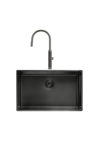 Franke Mythos Masterpiece Bxm 210/110-68 - Mythos Masterpiece Duşlamalı Antrasit Mutfak Eviye Batarya Seti Antrasit