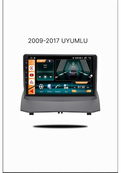Snp Serisi Ford Fiesta Uyumlu 9" 4-64 Gb Multimedya Android Teyp 2009-2017 Dıştan Geçme Tablet Çerçeveli 9"