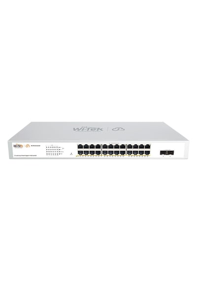 Wi-tek Wı-pces326gf V2 24 Port Poe 10/100/1000 2 Port 1000mbps Sfp 370w Yönetilebilir Poe Switch Rack Mount
