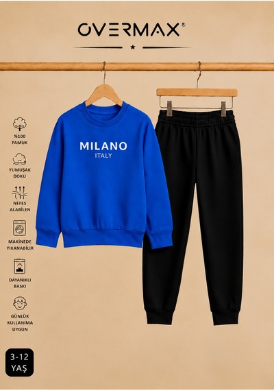 Overmax Milano Baskılı Çocuk Kapüşonsuz Sweatshirt Eşofman Takımı 3-12 Yaş Saks Mavi Üst-siyah Alt - 918973686 Saks Mavi Üst-siyah Alt Overmax Milano Baskılı Çocuk Kapüşonsuz Sweatshirt Eşofman Takımı 3-12 Yaş Saks Mavi Üst-siyah Alt - 918973686 Saks Mavi Üst-siyah Alt