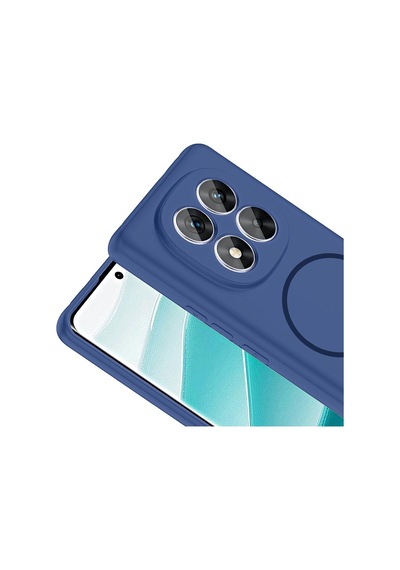 Vendas Xiaomi Redmi Note 14 Pro 4g Kılıf M-safe Şarj Özellikli Zore Meta Kapak + Polymer Nano Ekran Koruyucu Lacivert