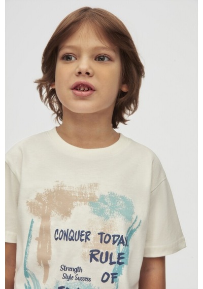 Xo Kids Erkek Çocuk Tişört 4-8 Yaş 48537 Ekru