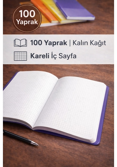 Premium A5 Kareli Defter 4 Lü Set Pp Plastik Kapak, Dayanıklı Ve Şık Tasarım