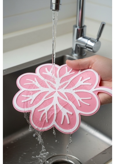 Yaprak Model Gider Koku Önleyici Silikon Mat Banyo Mutfak Balkon Lavabo Gider Kapağı 16x16cm