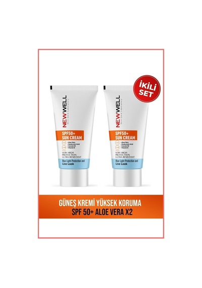 2x Güneş Kremi Yüksek Koruma Spf 50 Aloe Vera