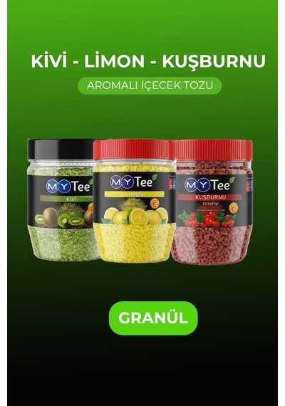 Mytee 3'lü Limon - Kivi - Kuşburnu Aromalı Granül İçecek Tozu 3 X 250gr 750 G
