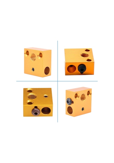 Koodmax 3d Yazıcı Cr10 Isıtıcı Blok Mk7/mk8 Baskı Kafası Bakır Renk Alüminyum Blok
