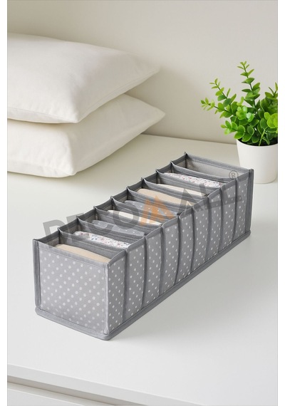 4 Adet 11 Gözlü Gri Benekli Çekmece Içi Düzenleyici Organizer Çok Amaçlı 42 X 14 X 14 Cm M Beden Kum Diğer