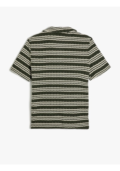 Koton Dokuma Dokulu Gömlek Ceket Kısa Kollu Polo Yaka Düğmeli Haki Çizgili 4sam60012hk Haki Çizgili Haki Koton Dokuma Dokulu Gömlek Ceket Kısa Kollu Polo Yaka Düğmeli Haki Çizgili 4sam60012hk Haki Çizgili Haki
