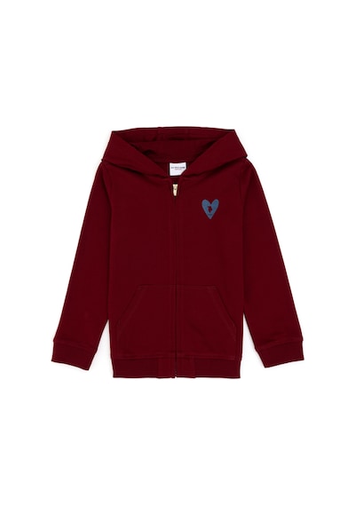 U.S. Polo Assn. Kız Çocuk Bordo Fermuarlı Basic Sweatshirt 50296390-VR014