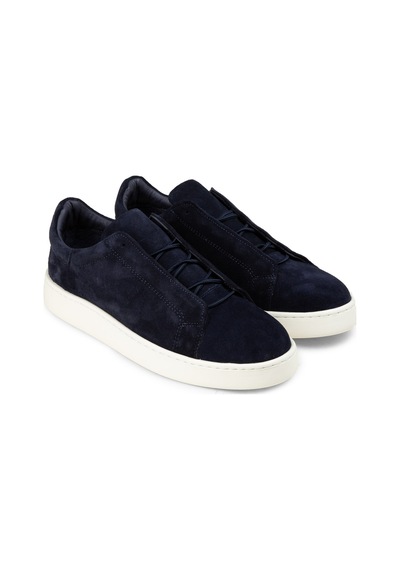 Deery Erkek Gizli Bağcıklı Hakiki Süet Lacivert Sneaker - 04444mlcve02