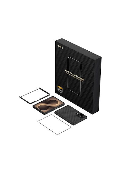 Galaxy Z Fold 8 Benks Armorpro Armorgrid Grand Combo Üçlü Aksesuar Seti Karbon Kapak + Film Siyah