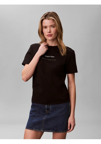 Calvin Klein Ss Multı Logo Classı, Ub1, Xs Siyah Kadın T-shirt