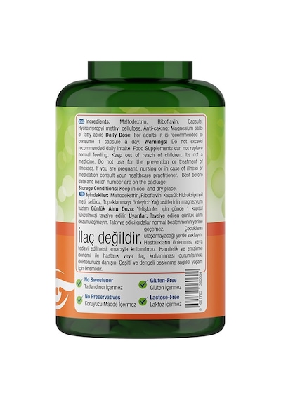 Nature's Supreme Vitamin B2 100 MG 100  Kapsül