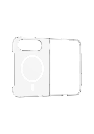 Apple iPhone Uyumlu Duo Fold Kamera Korumalı M-safe Şarj Özellikli Şeffaf Zore London Sert Pc Kapak