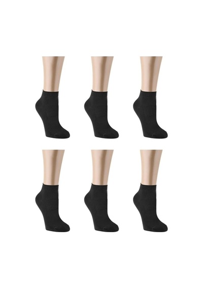 Ozzy Socks 6 Çift Bambu Siyah Erkek Dikişsiz Patik Çorap 4 Mevsim Dayanıklı Topuk Ve Burun Siyah