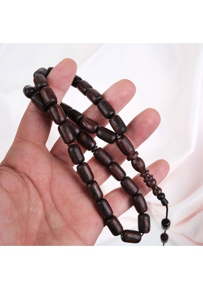 Kırmızı Plesenk Ağacı Kapsül Kesim 9x14mm Tesbih Kahverengi
