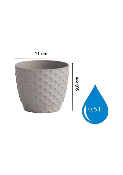 Omnipazar So-kap1 Kapadokya Dekoratif Plastik Saksı 0.5 Litre No 1 Kirli Beyaz 113