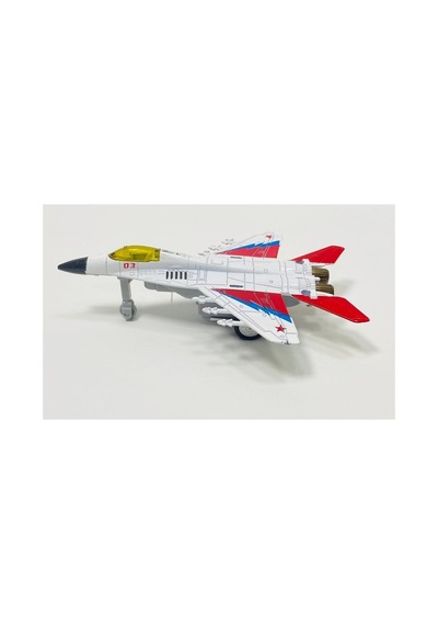 Metal Savaş Uçağı Mavi Işıklı Sesli F16 Model Beyaz
