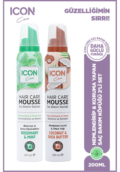 Icon Saç Bakım Köpüğü Coconut-shea Butter & Rosemary & Mınt Set