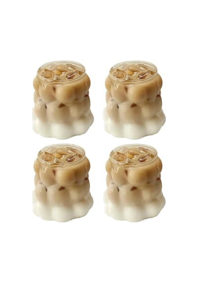 Şeffaf Kabarcıklı Cam Bardak 7 Cm, Kalın Cam Mini Su, Kahve, Kola Ve Meşrubat Bardağı, 4 Lü Set, Dayanıklı, Modern, Ergonomik Tasarım, Kahve Yanı Üzüm Bardak. Açık Kırmızı