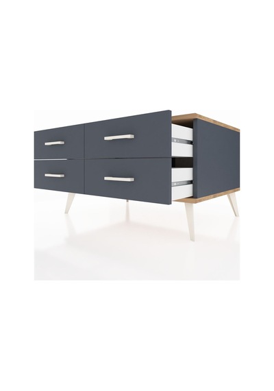Kronos Şifonyer 4 Raflı 88x59x48 Antrasit-çam/antrasit Çam/antrasit